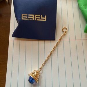 Effy Gold Bell Charm with Blue Crystal Drop